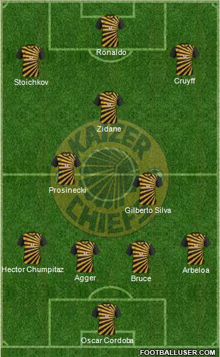 Kaizer Chiefs 4-2-3-1 football formation