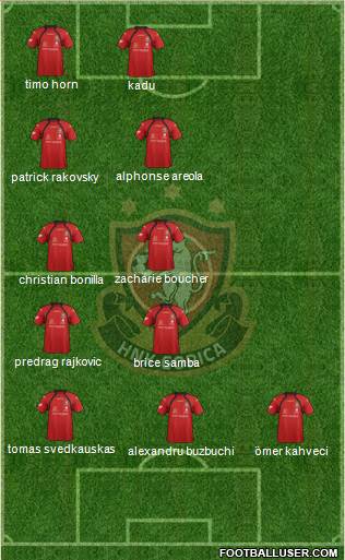 HNK Gorica 3-5-1-1 football formation