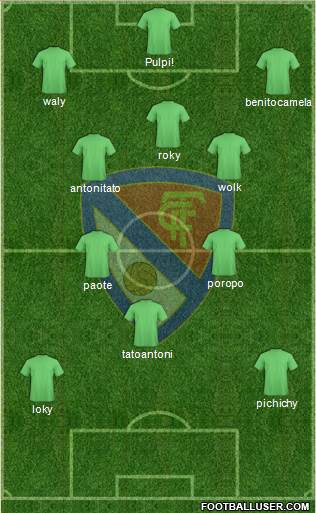 Terrassa F.C., S.A.D. 4-3-2-1 football formation