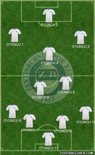 Zeytinburnuspor 4-3-1-2 football formation