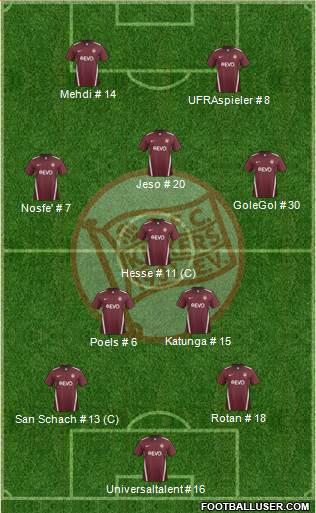Offenbacher FC Kickers 5-4-1 football formation