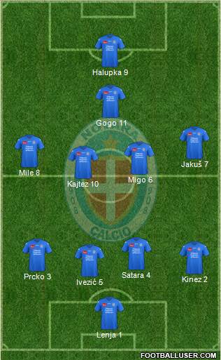 Novara 4-4-1-1 football formation