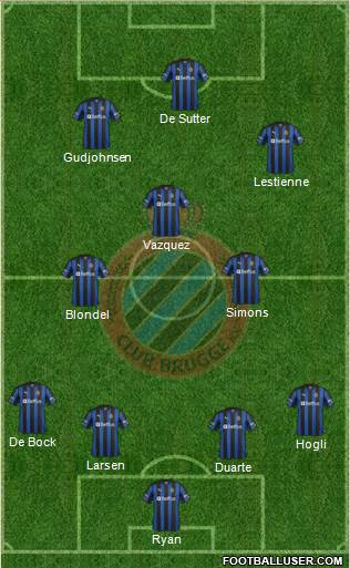 Club Brugge KV 4-4-1-1 football formation
