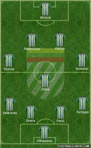 VFK Zalgiris Vilnius 4-1-4-1 football formation