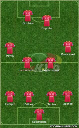 KV Oostende 4-5-1 football formation