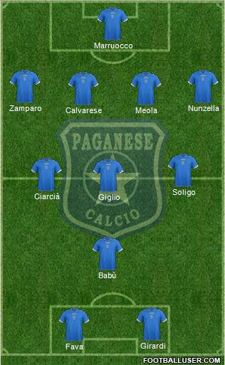Paganese 4-3-1-2 football formation