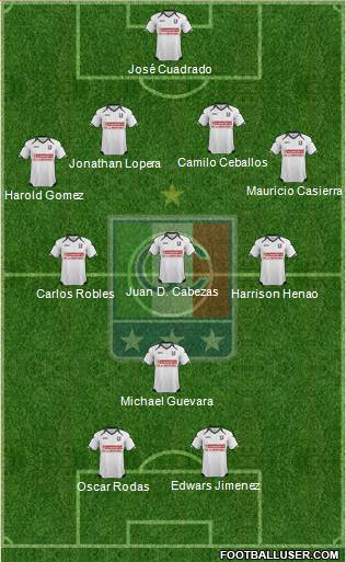 CD Once Caldas 4-3-1-2 football formation