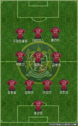 Daejeon Citizen 4-3-3 football formation