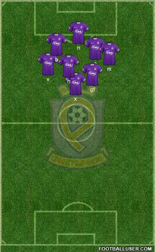 Etar 1924 (Veliko Tarnovo) 5-4-1 football formation