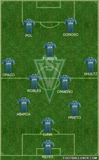 CD Santiago Wanderers S.A.D.P. 3-5-2 football formation