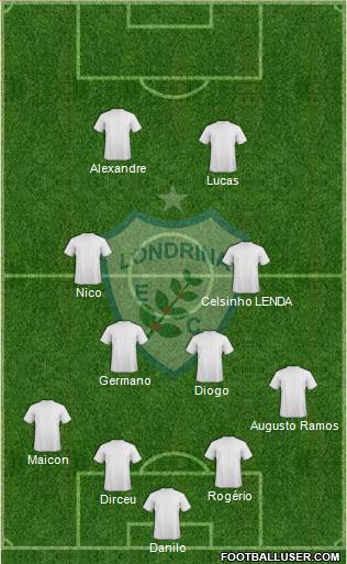 Londrina EC 4-4-2 football formation