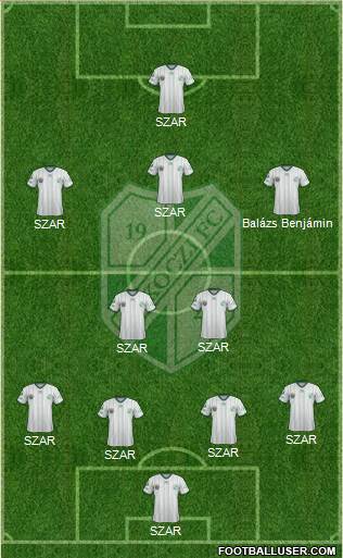 Kaposvári Rákóczi FC 4-2-3-1 football formation