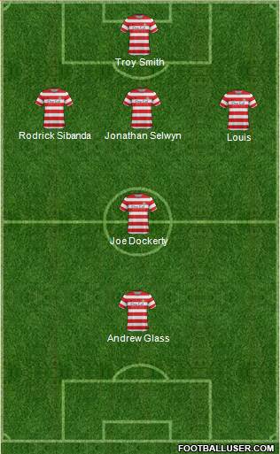 Doncaster Rovers 3-4-3 football formation
