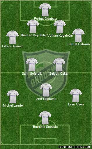 Orduspor 4-4-1-1 football formation