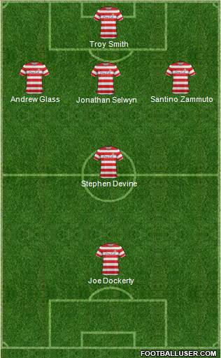 Doncaster Rovers 3-5-1-1 football formation