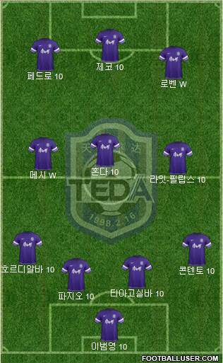 Tianjin TEDA 4-3-3 football formation