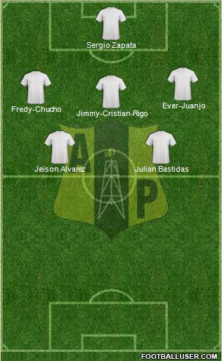 Alianza Petrolera AS 3-5-2 football formation