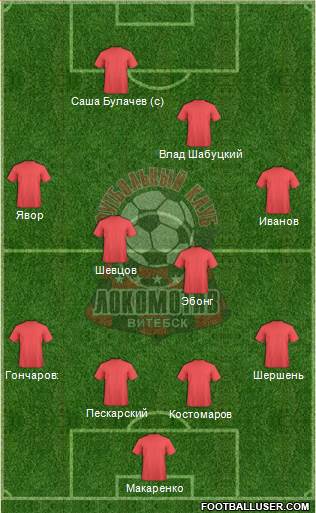 FC Vitebsk 4-5-1 football formation