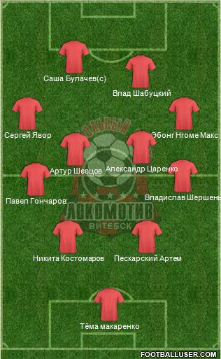 FC Vitebsk 4-4-2 football formation