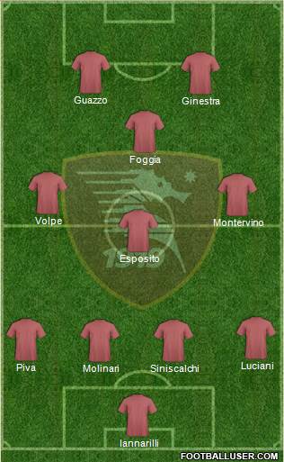 Salernitana 4-2-3-1 football formation