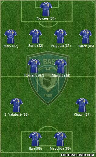 Sporting Club Bastia 4-2-2-2 football formation