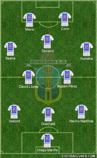 Benidorm C.D. 3-5-2 football formation