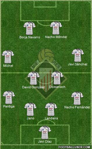 Caudal Deportivo 4-4-2 football formation