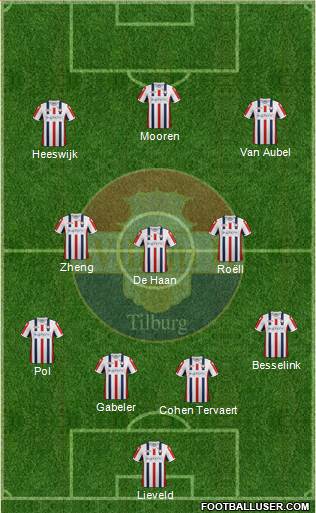 Willem II 4-3-3 football formation
