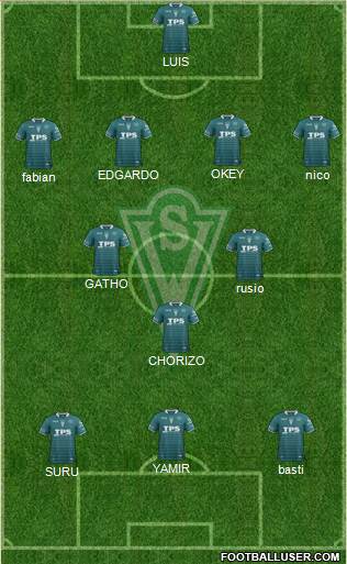CD Santiago Wanderers S.A.D.P. 3-4-2-1 football formation