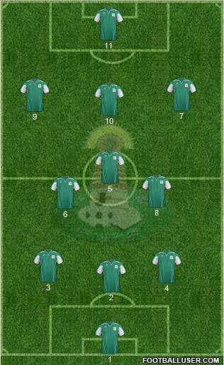 Najran 3-5-1-1 football formation