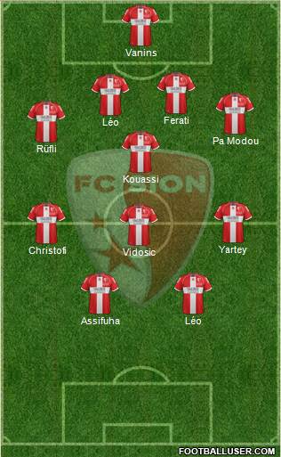 FC Sion 4-1-3-2 football formation