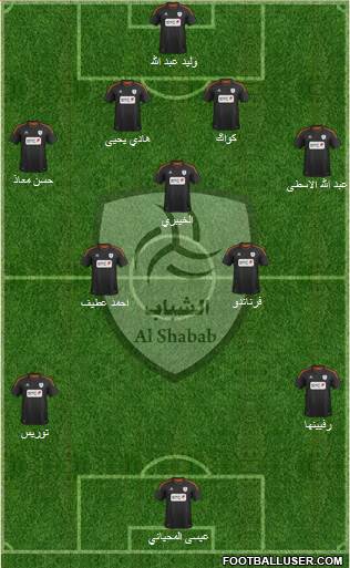 Al-Shabab (KSA) 4-3-2-1 football formation