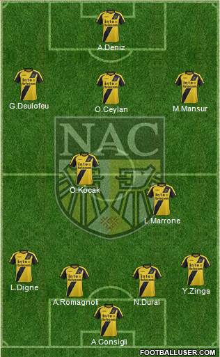 NAC Breda 4-2-3-1 football formation