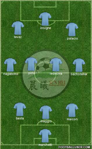 Sun Hei Sports Club 5-3-2 football formation