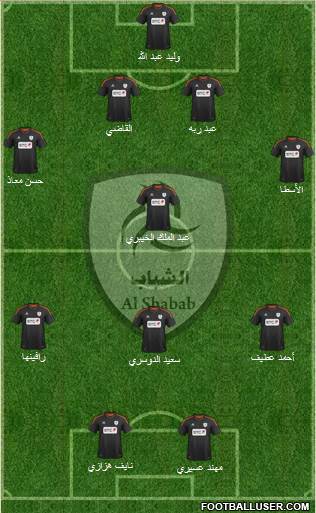 Al-Shabab (KSA) 5-4-1 football formation
