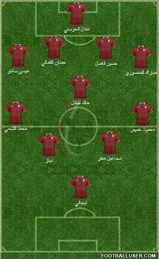 Al-Wahda (UAE) 4-3-2-1 football formation