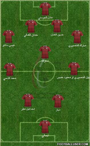 Al-Wahda (UAE) 4-3-2-1 football formation