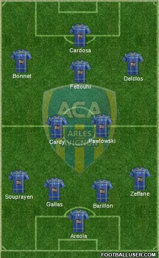 Athlétic Club Arles-Avignon 4-2-3-1 football formation