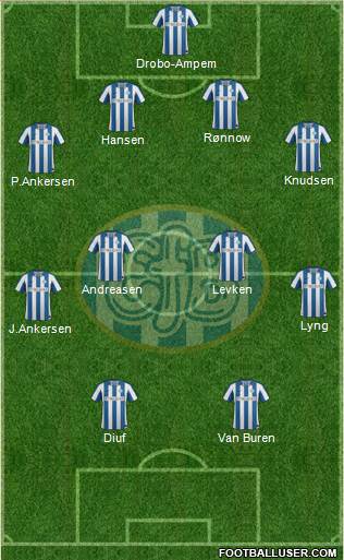 Esbjerg forenede Boldklubber 4-1-3-2 football formation