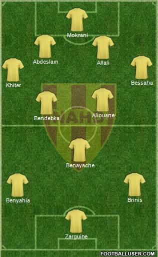 Nasr Athletic Hussein-Dey 4-3-3 football formation