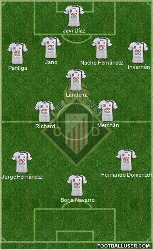 Caudal Deportivo 4-5-1 football formation