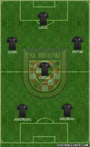 NK Hrvatski Dragovoljac 4-2-4 football formation