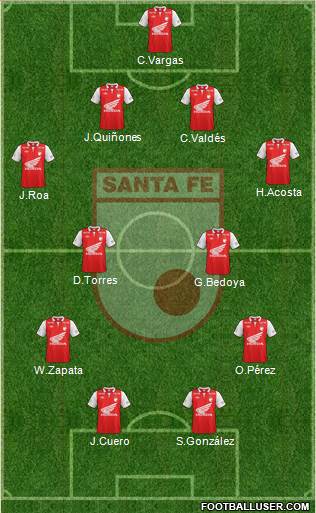 Santa Fe CD 3-5-2 football formation