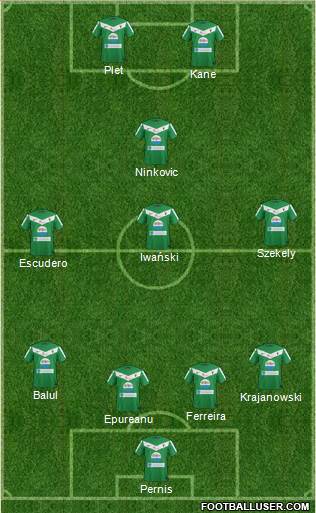 GKS Tychy 4-3-1-2 football formation
