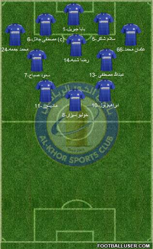 Al-Khor Sports Club 4-3-2-1 football formation