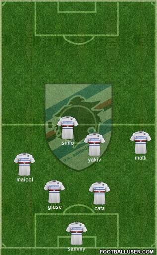 Sampdoria 4-5-1 football formation