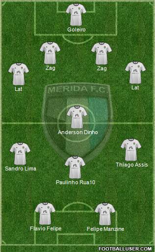 Mérida Futbol Club 4-1-3-2 football formation