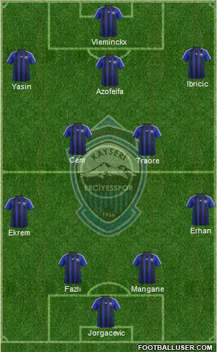 Kayseri Erciyesspor 4-5-1 football formation
