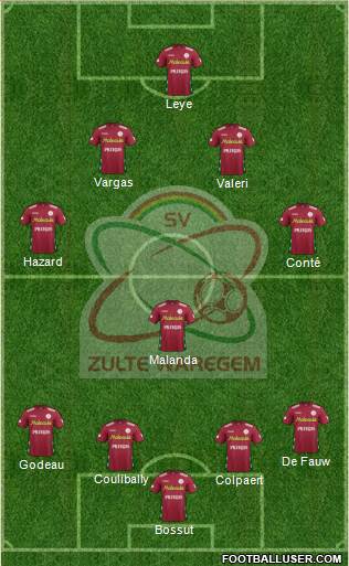 SV Zulte Waregem 4-1-4-1 football formation