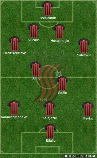 FK Sloboda Tuzla 4-5-1 football formation